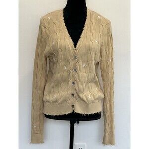 Minnie Rose Sweater Cardigan Embroidered Daisy Size Medium Cottage Core